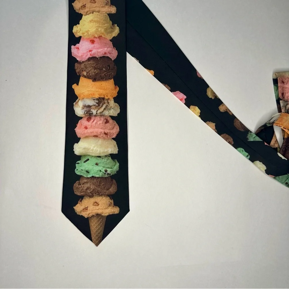 Vintage 1997 ICE CREAM Cone Classic Ralph Marlin Tie, 3.25” x 59” - Picture 2 of 9
